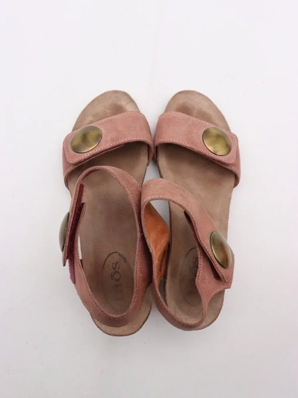 Taos Sandals Medallion Pink Leather Women's EU 37 Wedge Comfort Casual Shoes